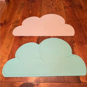 Baby Kids Silicone Placemat Lot of 4, Cloud Shaped, Kitchen Dining Table Mats